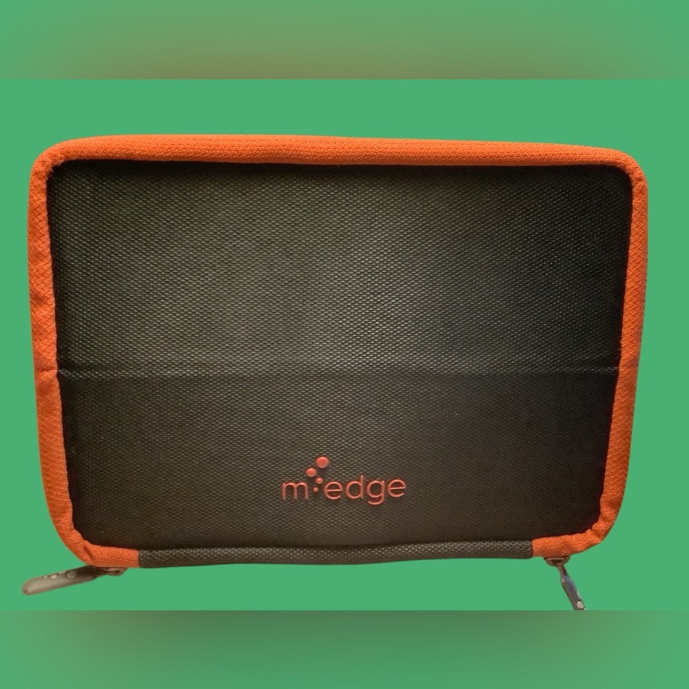 Edge Men's Black table/ iPad Case with Vibrant Red Accents. NEW